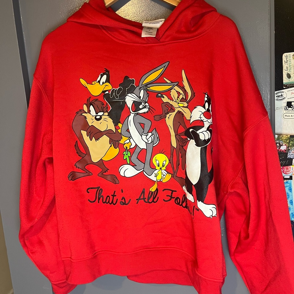 Looney Tunes Red Hoodie Womens Size 1X - Picture 2 of 5